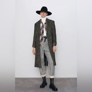 Wool Herringbone Coat - Slim Fit
